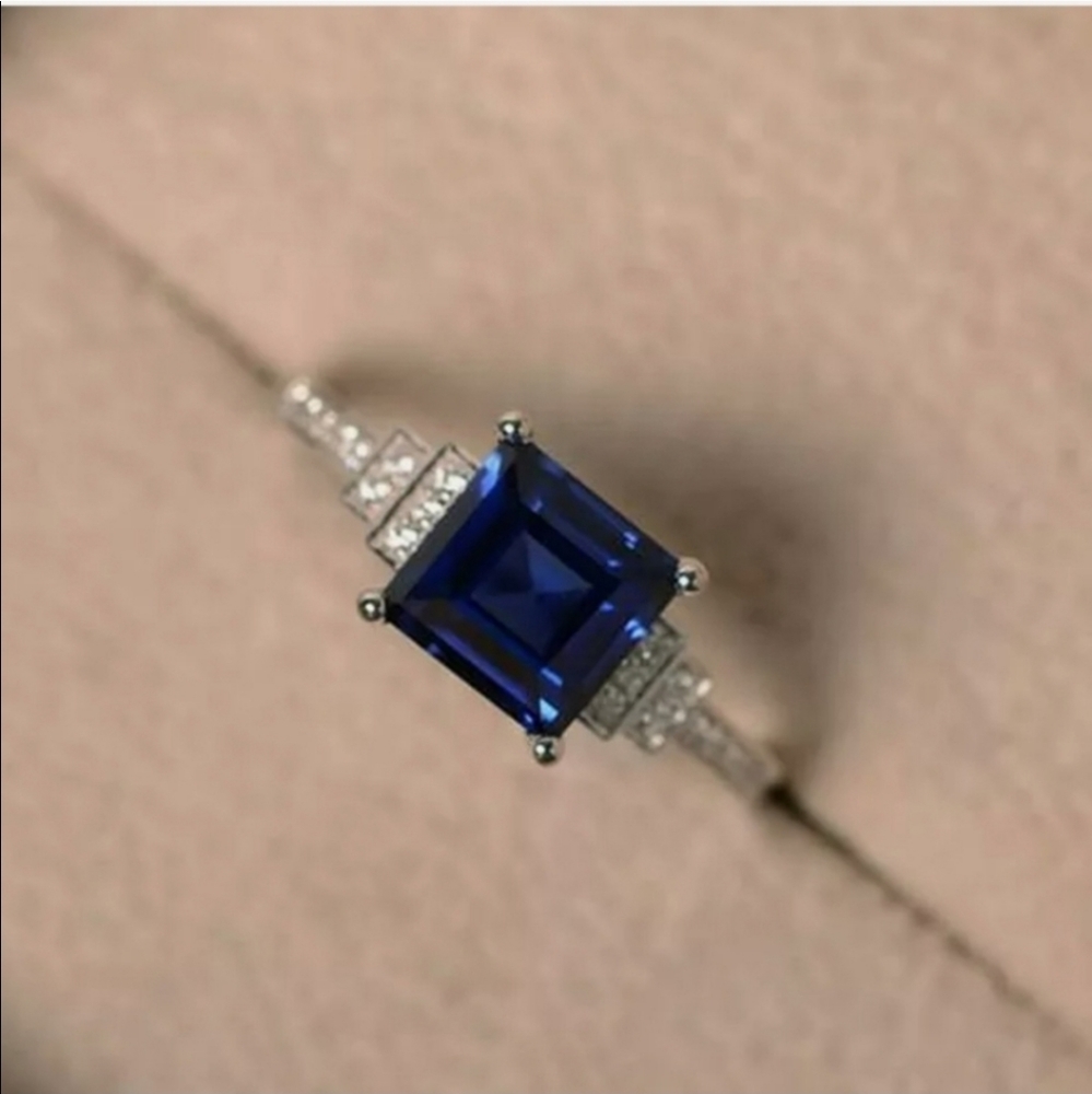 New Fashion Blue Sapphire Ring - Picture 8 of 8